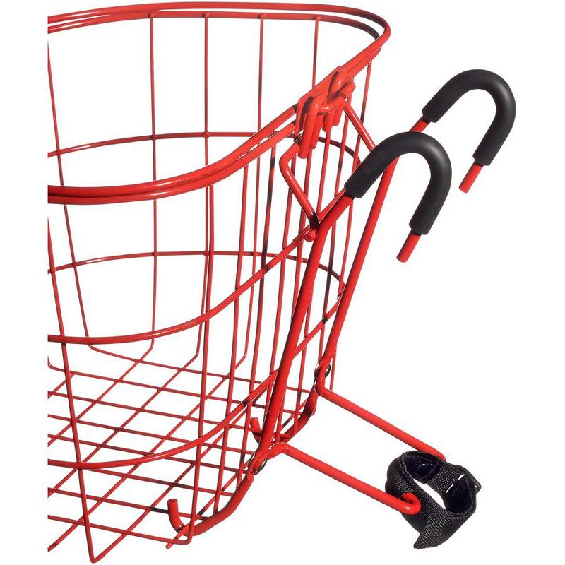 Nantucket Bike Basket Co. Surfside Adult Wire D Handlebar Basket: Red Dimensions: 13.25 x 10 x 9"