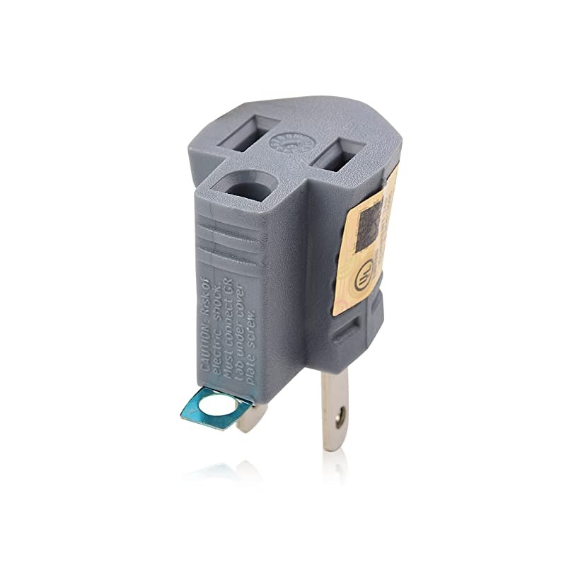 3Pack Polarized Grounding Adapter 3 Prong to 2 Prong Adapter Allows a 2 Prong Outlet to Accept 3 Prong Plugs