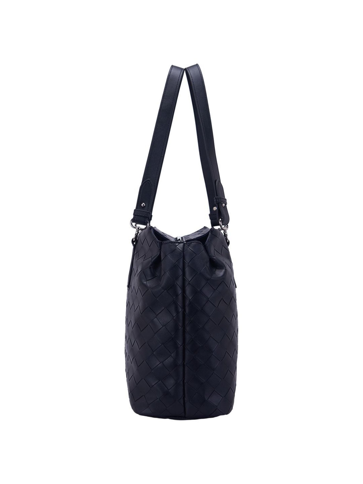 Nautica Black Textured Medium Tote Handbag