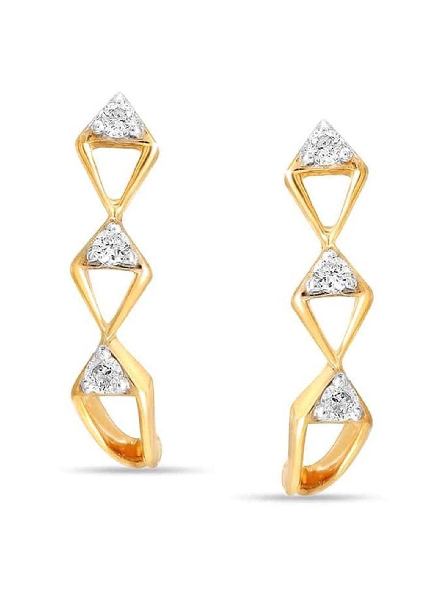 Mia By Tanishq Mia Icicles 14k Gold Endless Horizon Stud Earrings