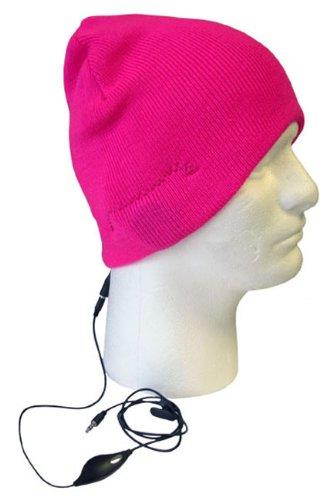 COMBO PACK: Boss Tech Products, Inc. Pink Beanie Stereo Tech Knit Hat with Built-In Handsfree and a Pair of Boss Tech Products Black and Pink Knit Touchscreen Gloves with Conductive Fingertips