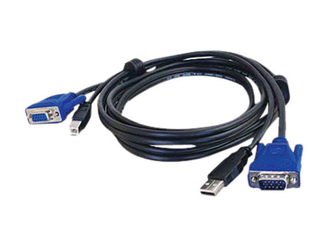 C2G 14176 USB 2.0 + SXGA KVM Cable, Black (10 Feet, 3.04 Meters)