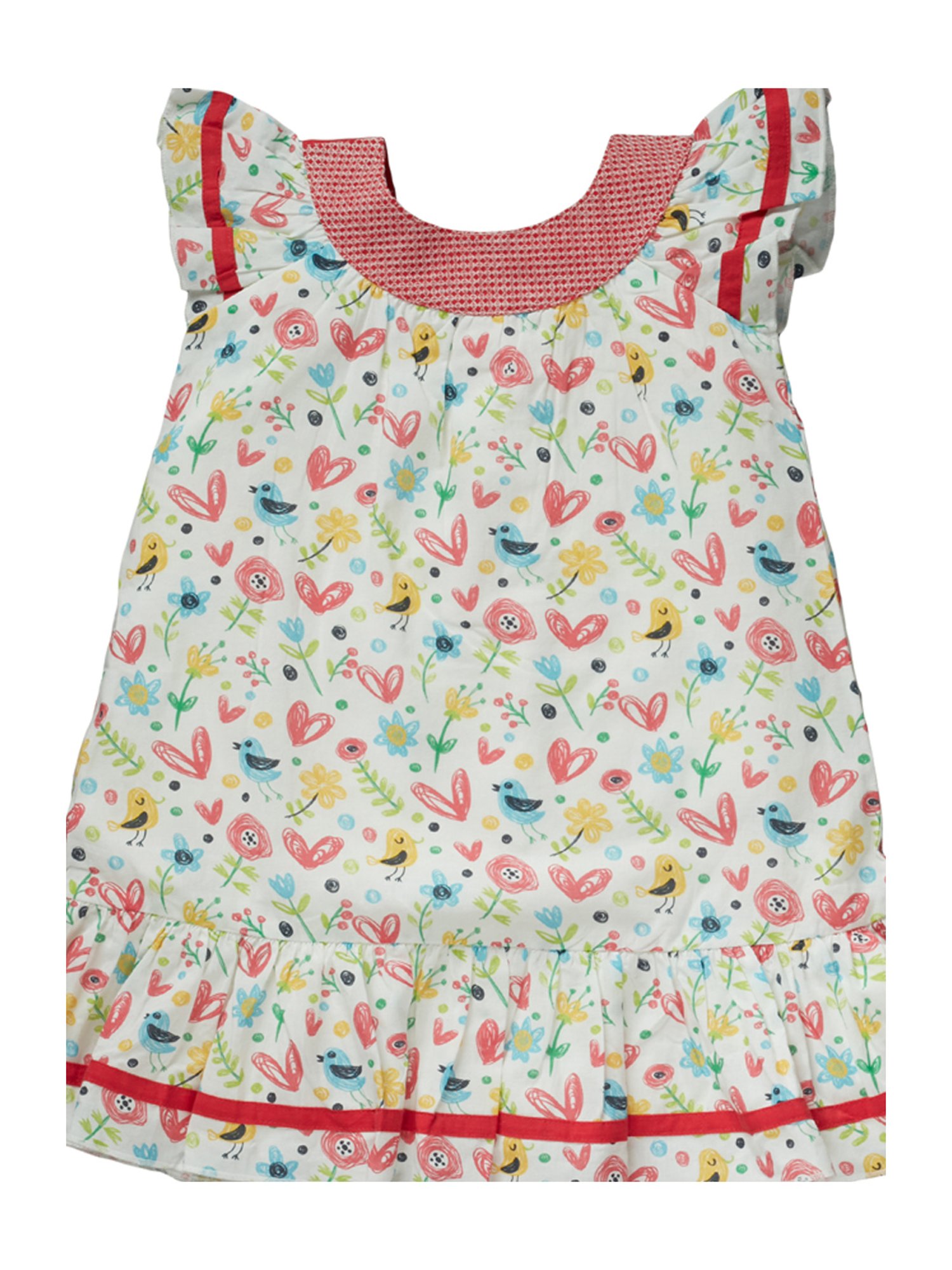Pranava Kids Multicolor Cotton Printed Dress