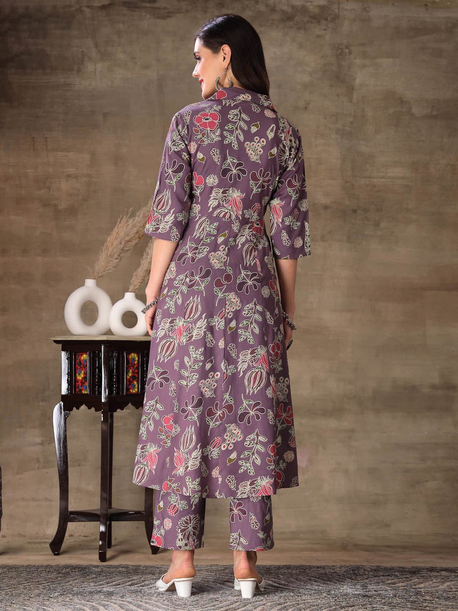 URBAN MYSTIC Black Rayon Embroidered Kurta & Sharara Set