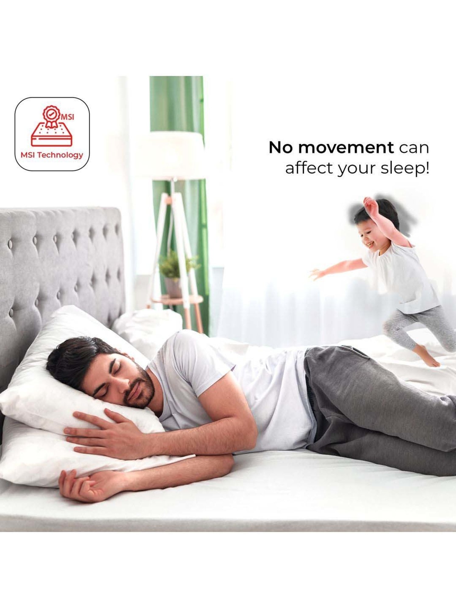 Kurlon Supernova White & Beige Pocket Spring Single Size Bed Mattress