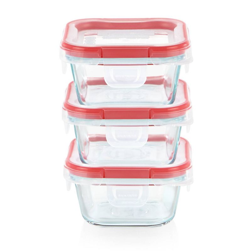 Pyrex Freshlock 6pc 1 Cup Square Glass Value Pack Set