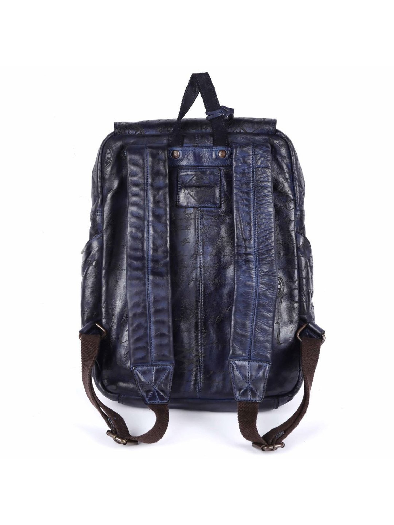 KOMPANERO Maverick Blue Leather Solid Backpack