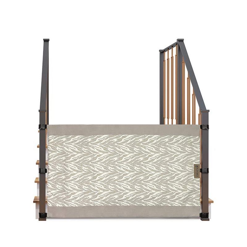 The Stair Barrier Portable Wide Banister to Banister Retractable Fabric Baby and Pet Safety Gate, 42 to 52 Inch, Safari Linen