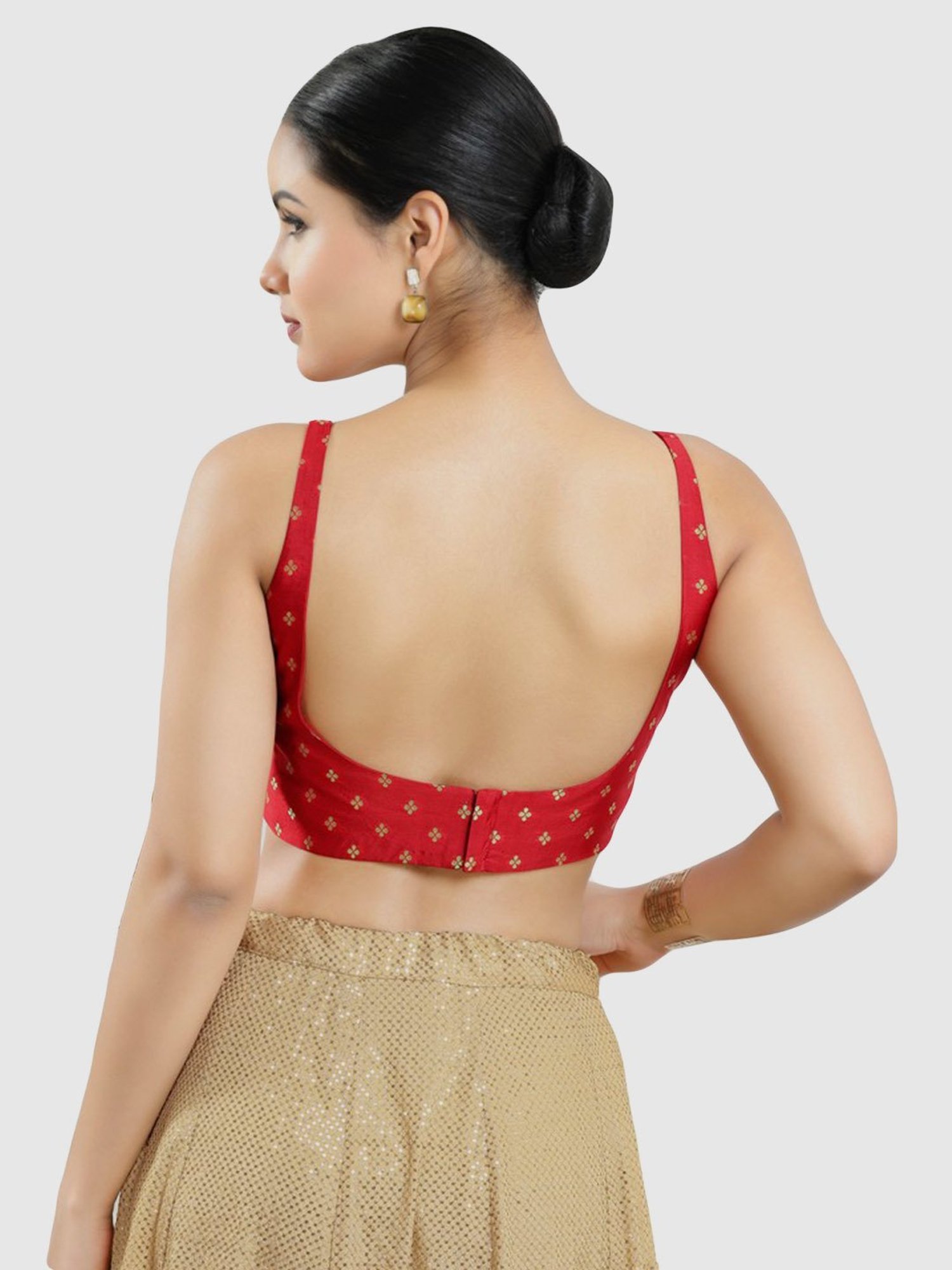 Salwar Studio Red Printed Blouse