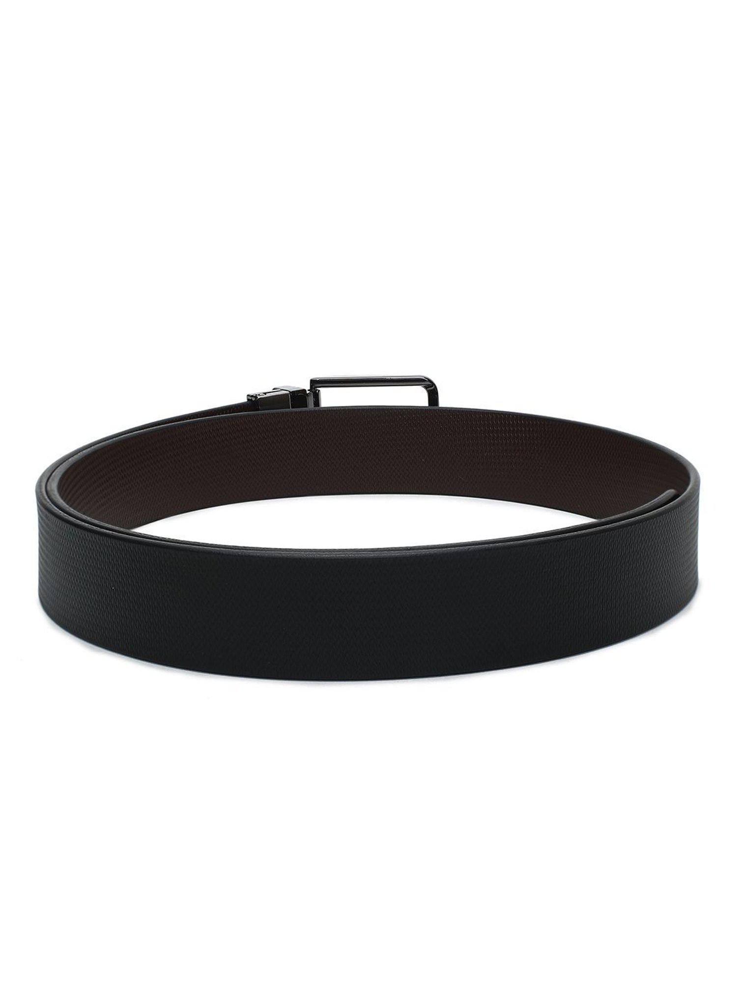 Crusset Black Leather Formal Belt for Men