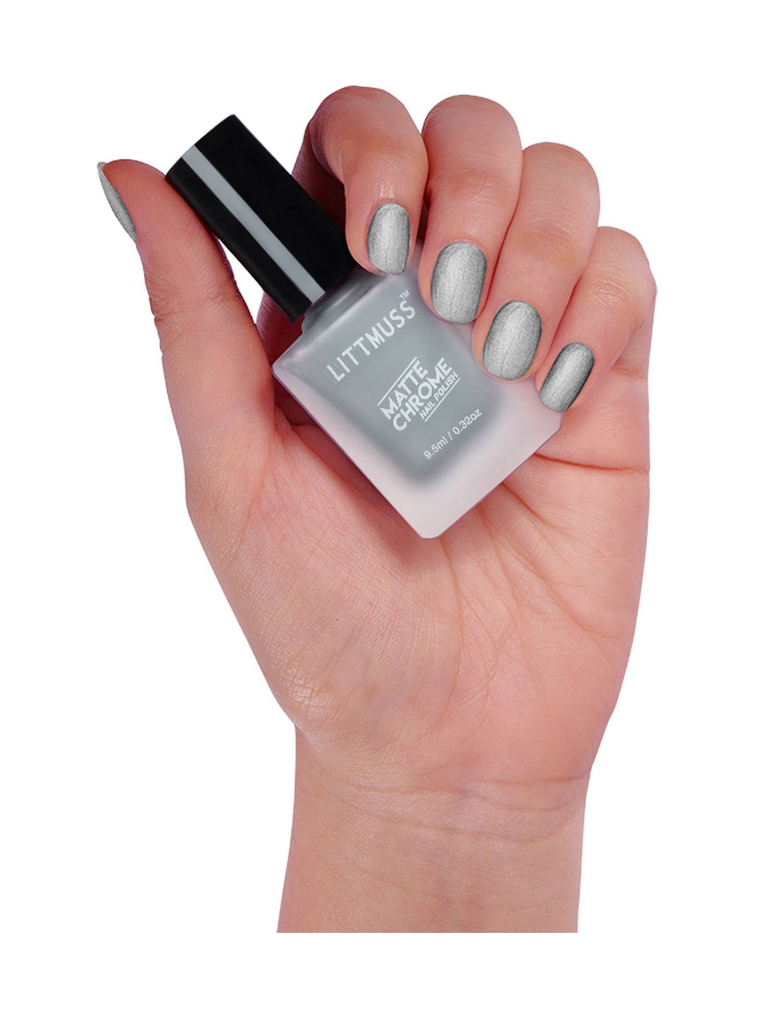 Littmuss Matte Chrome Nail Polish Grey Moon Cupcake 011 - 9.5 ml