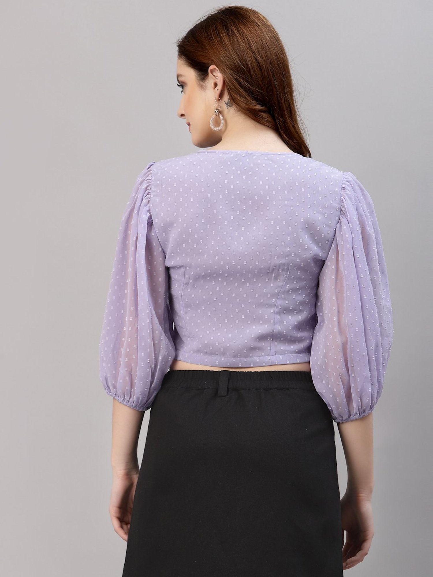 NEUDIS Violet Textured Crop Top