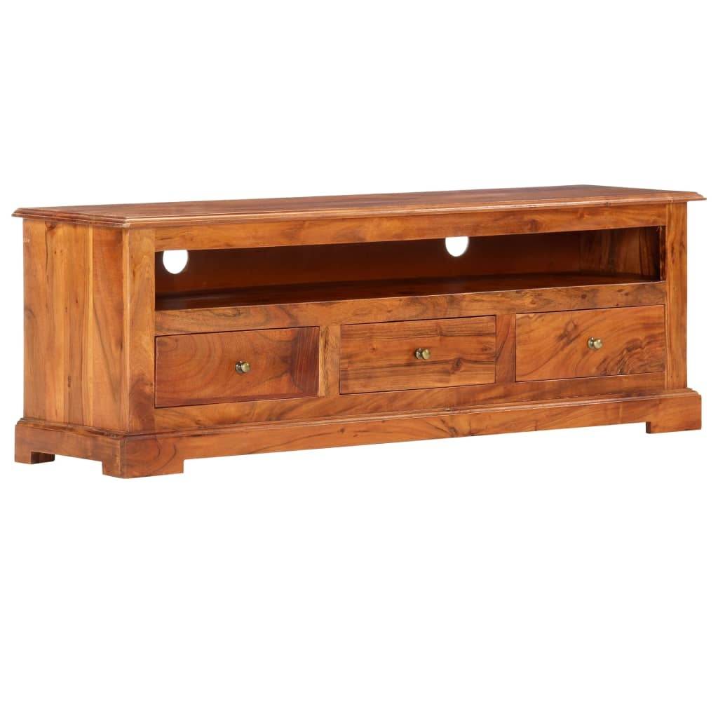 vidaXL Solid Acacia Wood TV Cabinet Sturdy Rustic 47.2" TV Drawer Stand Unit