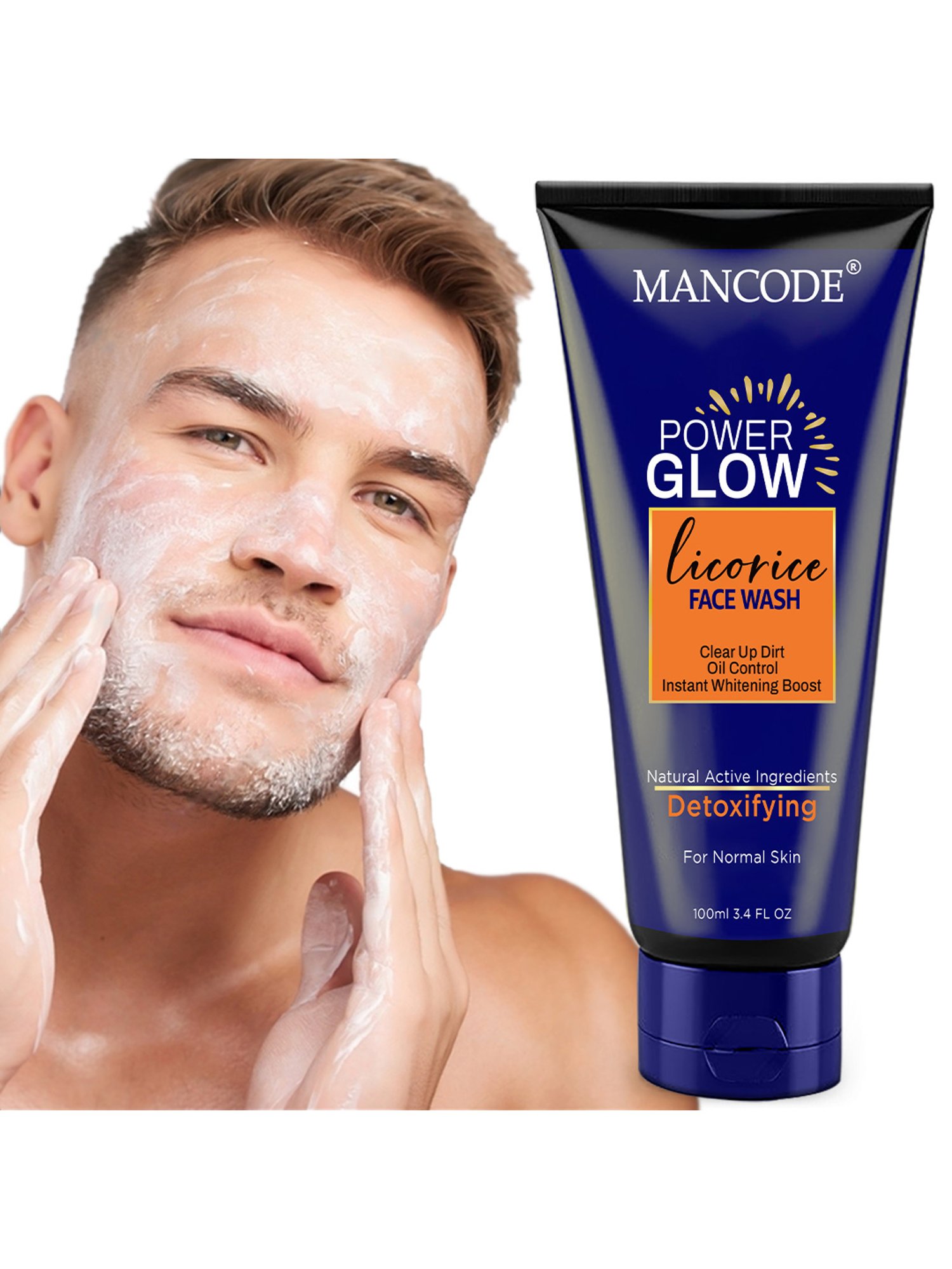 Mancode Power Glow with Licorice Face Wash for Men - 100 ml