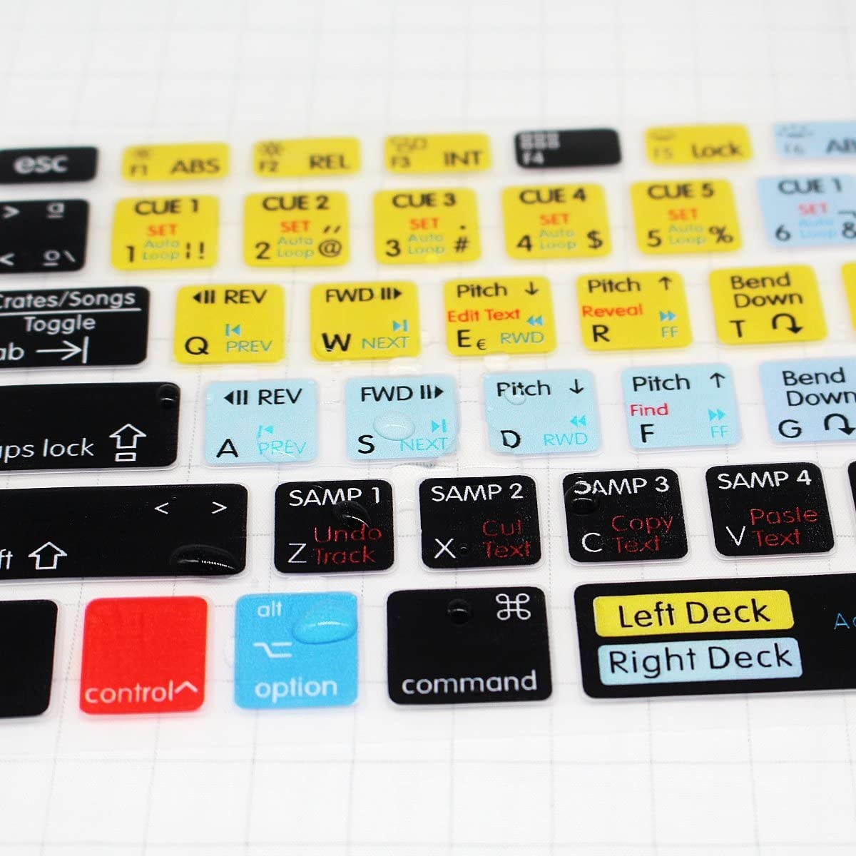 HRH Hot Key Function Shortcut Spanish Silicone Keyboard Cover Skin for Mac Air 13,MacBook Pro 13/15/17 (with or w/Out Retina Display, 2015 or Older Version)&Older iMac US/EU-Serato Scratch Live