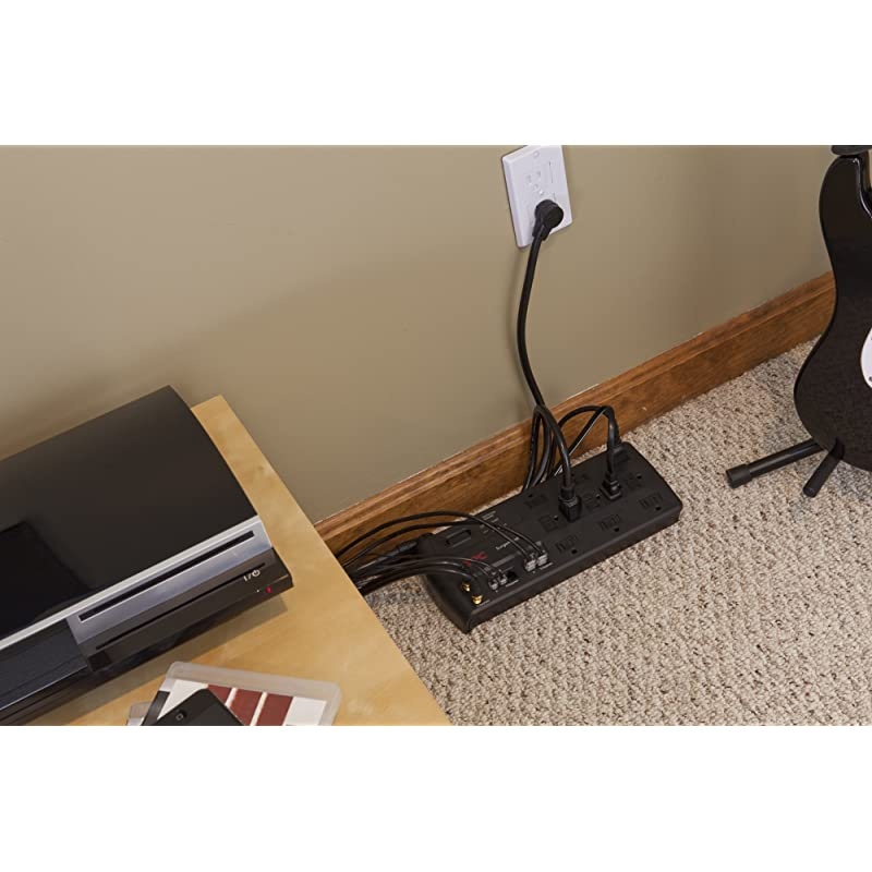 Surge Protector with Phone, Network Ethernet and Coaxial Protection, P11VNT3, 3020 Joules, 11 Outlet Surge Protector Power Strip Black