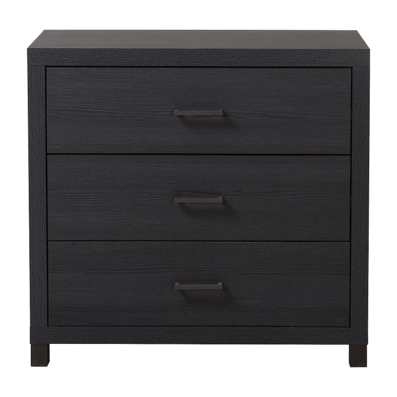Cary 3 Drawer Chest Black/White - loft607