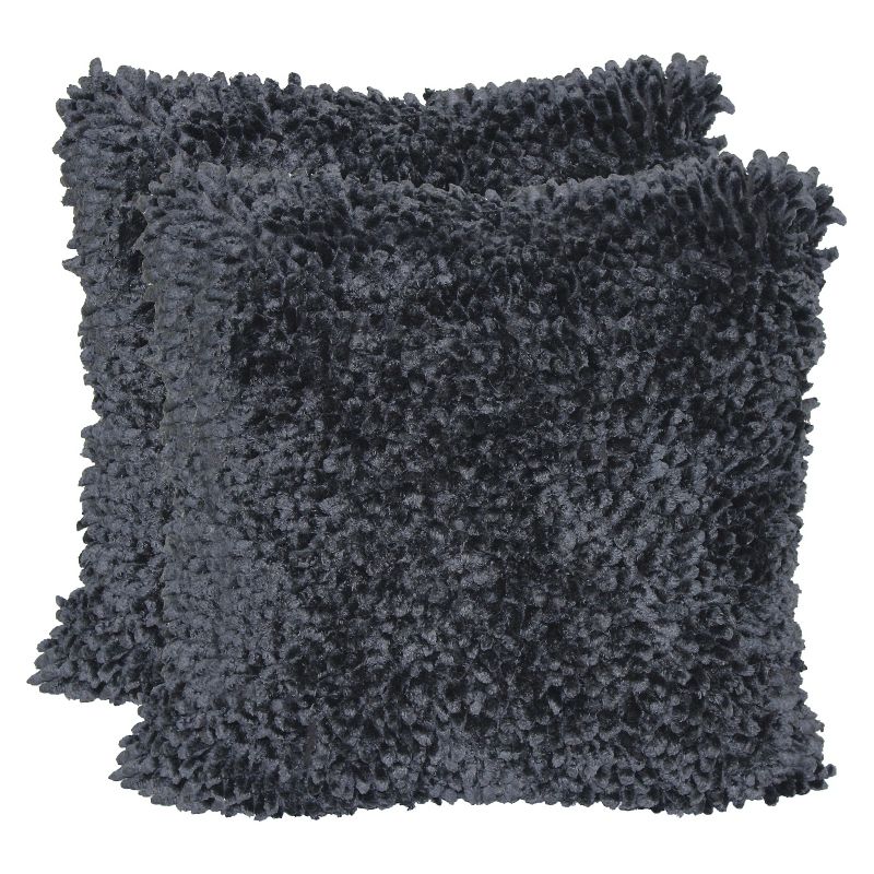 Brentwood 18"x18" Texture Throw Pillow with Canvas Back Black