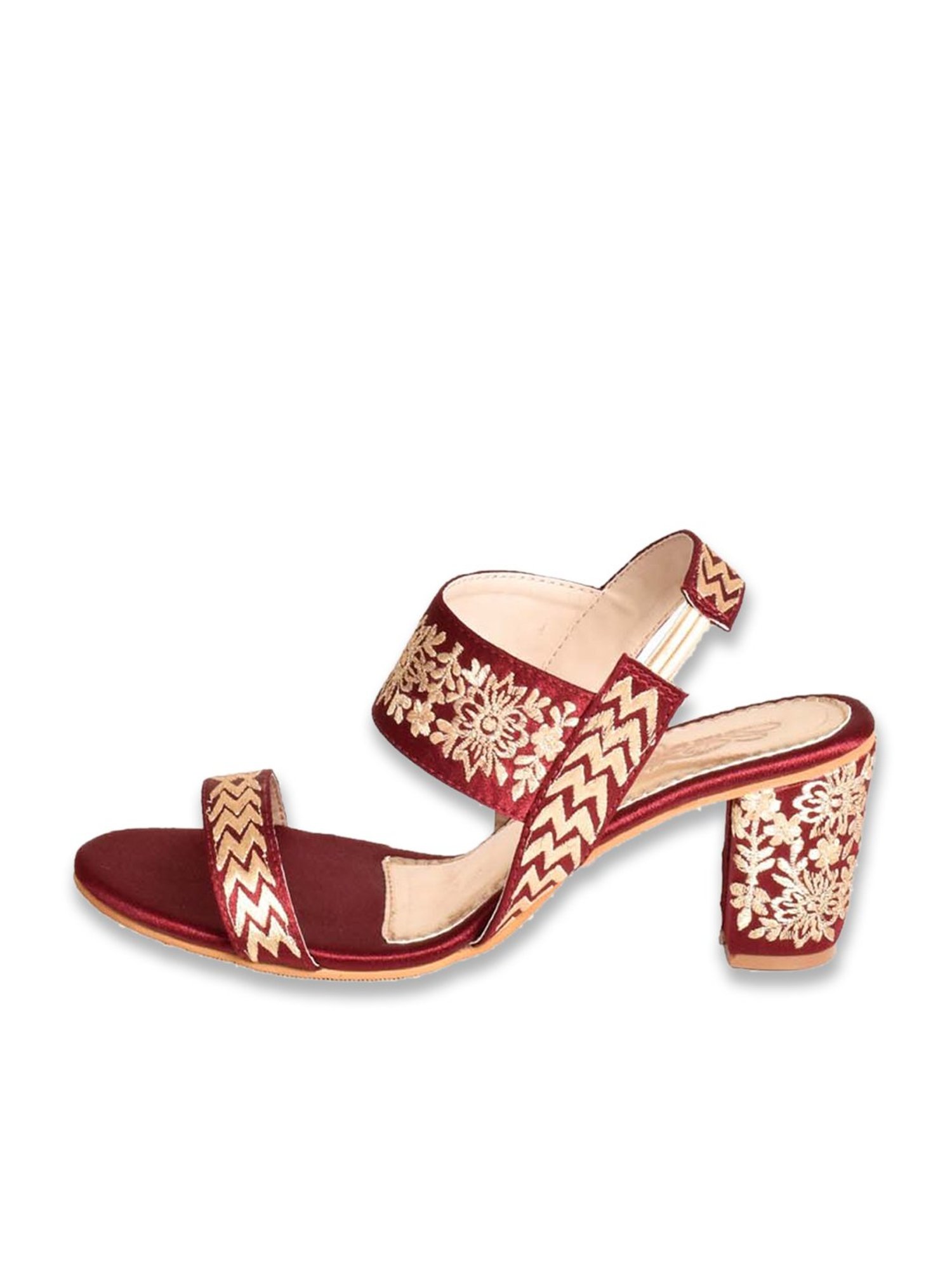 Sole House Women's Maroon Sling Back Sandals