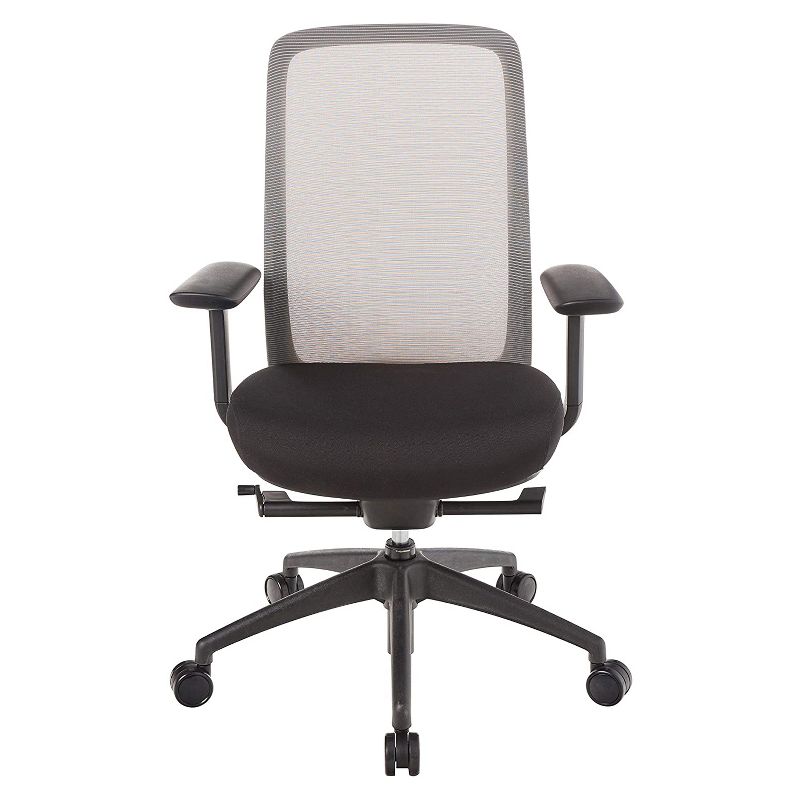 Eurotech Vera Ergonomic Executive Office Desk Chair w/ Satellite Tan Mesh Back & Black Fabric Seat Cushion, Adjustable Height, Depth, Recline, & Arms
