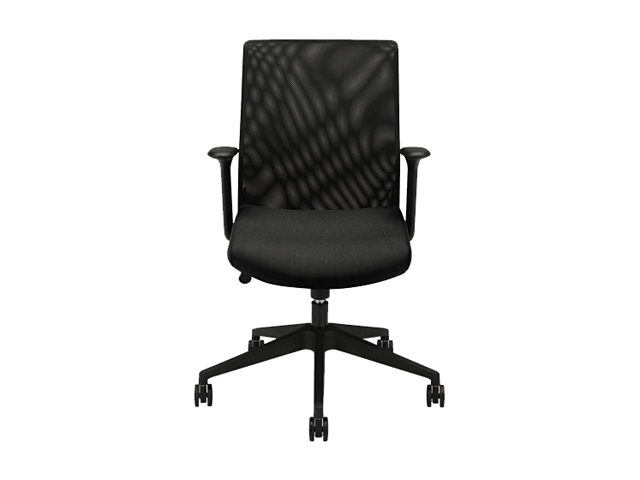 HON Wave Mesh High-Back Task Chair, with Height-Adjustable Arms, in Black (HVL702)