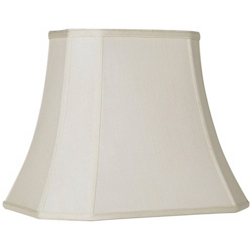 Imperial Shade Creme Medium Rectangle Cut Corner Lamp Shade 10" Wide x 7" Deep at Top and 16" Wide x 12" Deep at Bot and 13" Slant x 12.5" H (Spider)