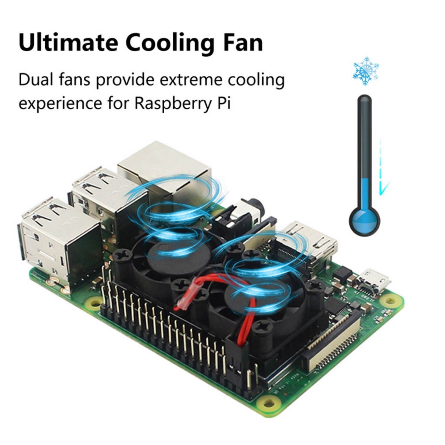 Dual Fan with Heat Sink for Raspberry Pi 3 Model B+ Plus or 3B & Acrylic Case 4 in 1 Kit for Raspberry Pi Zero W and Pi