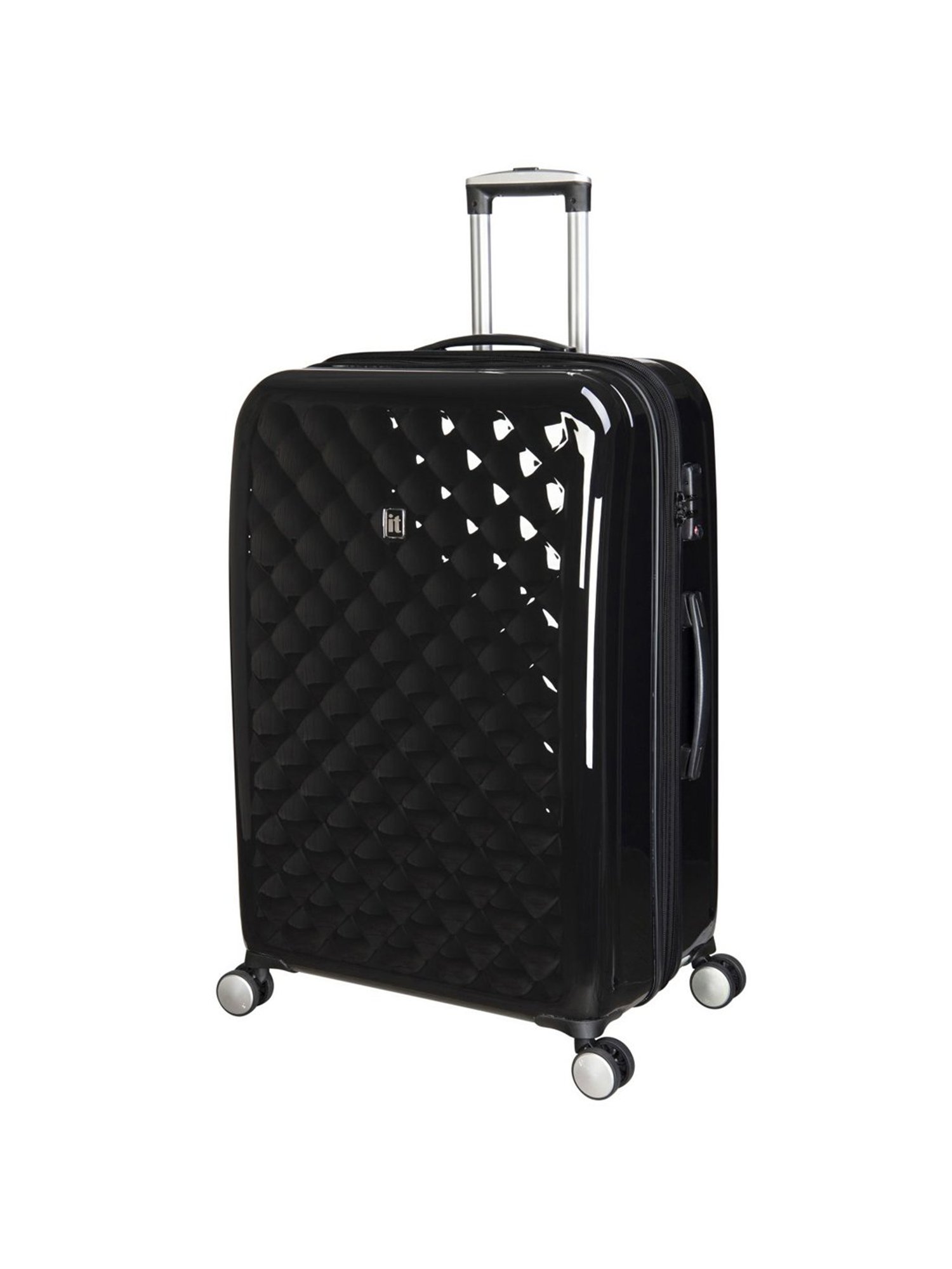 it luggage Fashionista Glossy Black Large -28 inches Expandable Hardsided Trolley Bag with TSA Lock