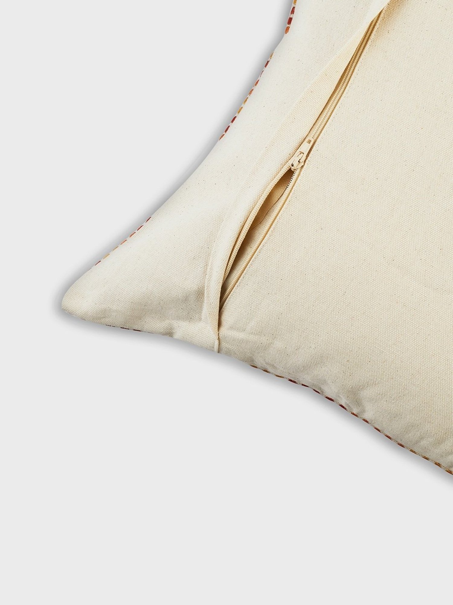 Fabindia Home Huma Woven Yellow & Orange Cotton Cushion Cover