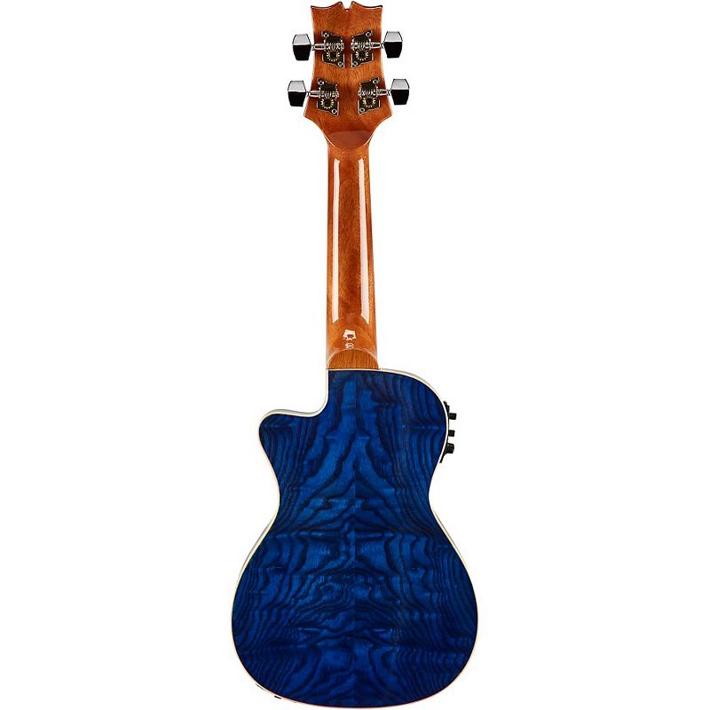 Mitchell MU80X-CE-QAB-BL Exotic Acoustic Electric Cutaway Ukulele Quilt Ash Burl Blue