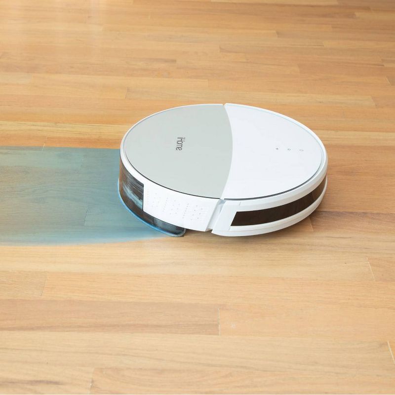 iHome AutoVac 2 in 1 Robot Vacuum & Mop with HomeMap Navigation/Mapping, Strong Suction Power - White