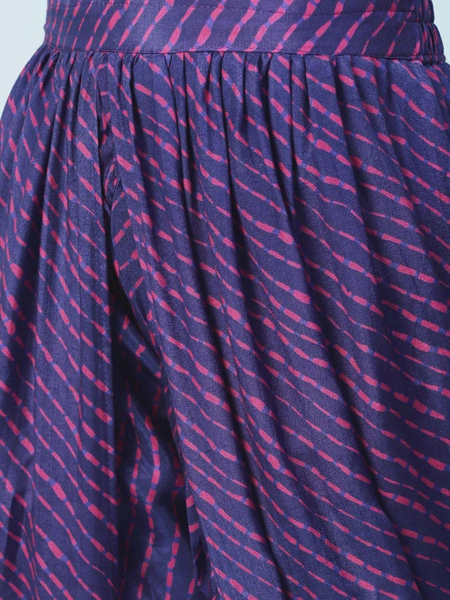 Fashor Purple Embroidered Kurti Dhoti Pant Set With Dupatta