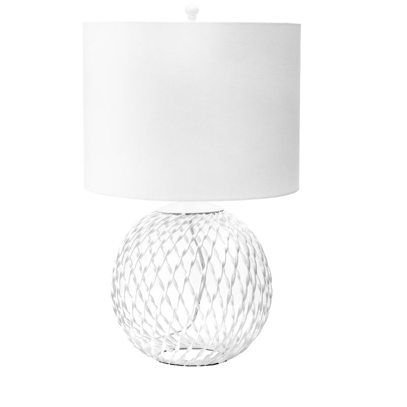 nuLOOM Galena 20" Iron Table Lamp Lighting - White 20" H x 13" W x 13" D