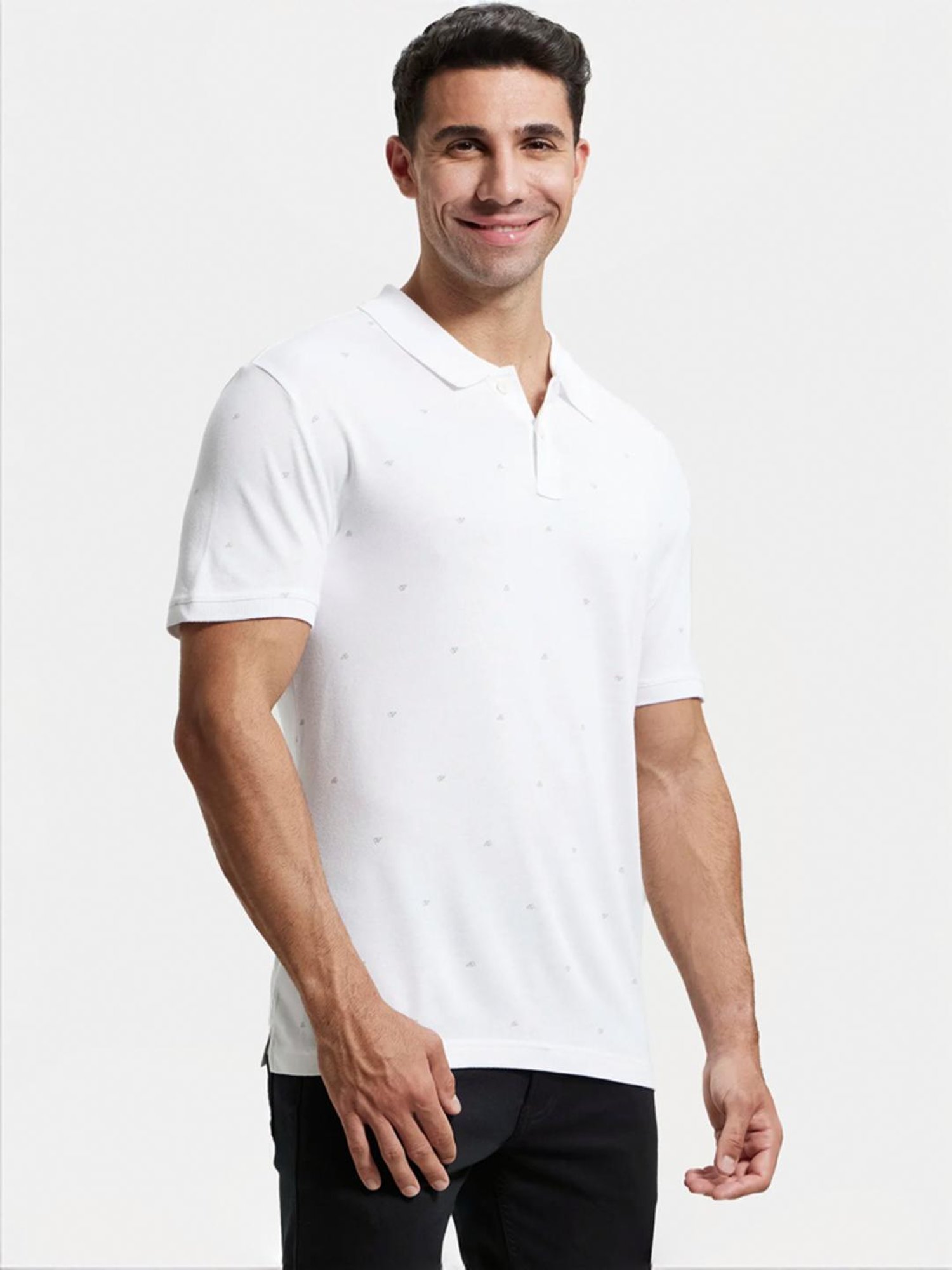 Jockey IM16 Men's Tencel Micro Modal And Cotton Blend Printed Half Sleeve Polo T-Shirt