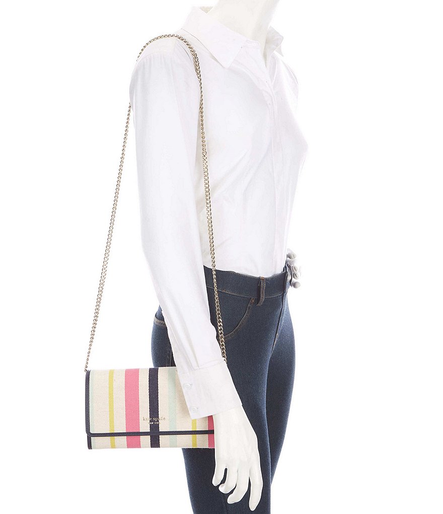 kate spade new york Roulette Breezy Stripe Chain Clutch