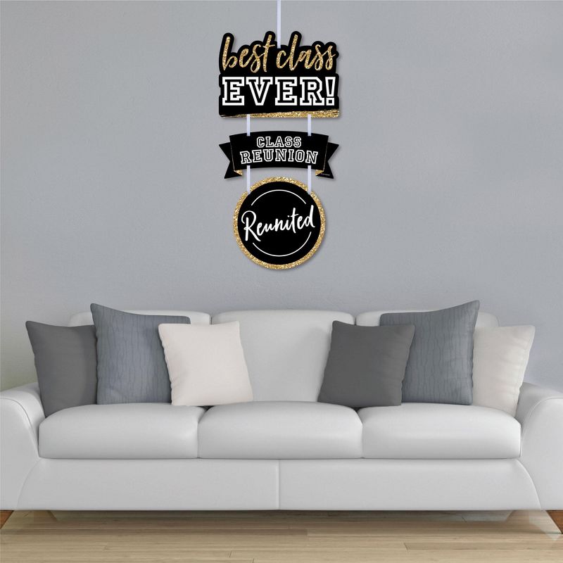 Big Dot of Happiness Reunited - Hanging Porch School Class Reunion Party Outdoor Decorations - Front Door Decor - 3 Piece Sign