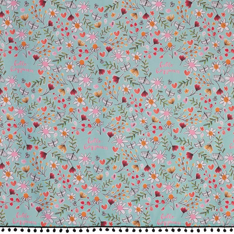 Hello Happiness Shower Curtain Blue/Pink - Creative Bath