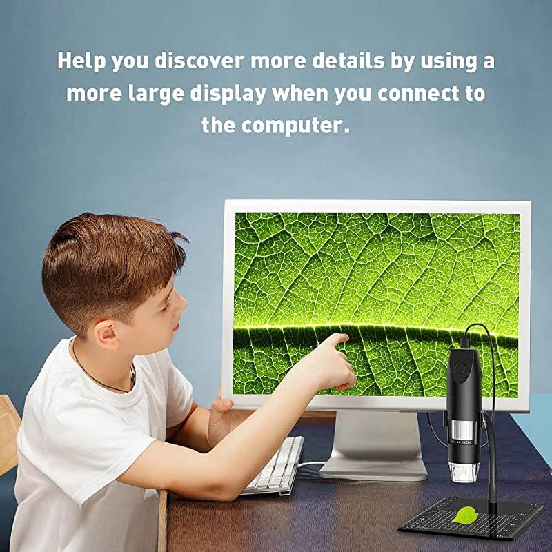 Wireless Digital Microscope  Mini Pocket Handheld WiFi USB 50x to 1000x Magnification Microscope Camera 8 LED HD 1080P Compatible with Android Smartphone iPhone Tablet Windows MacBlack
