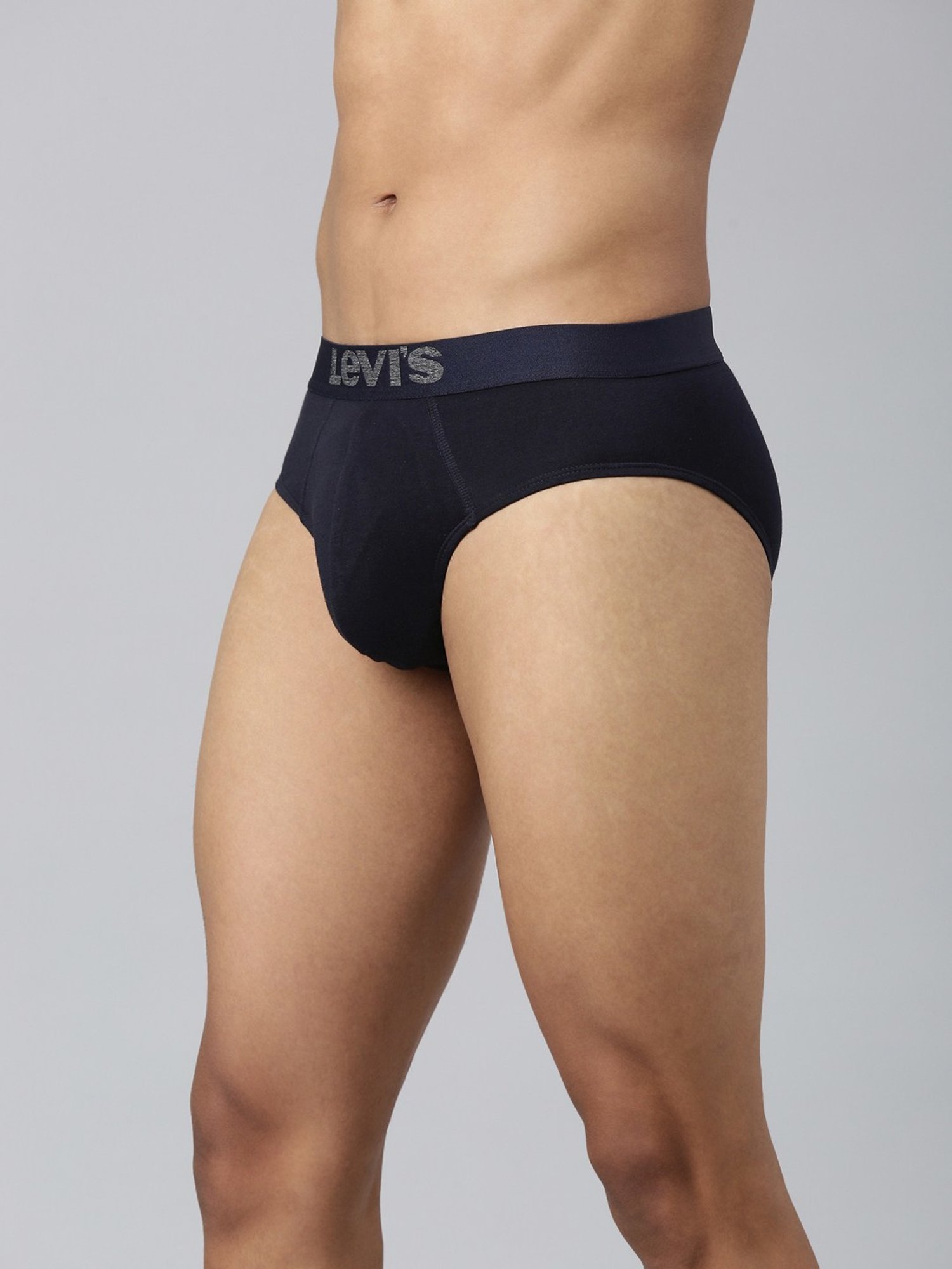 Levi'S Black & Grey Cotton Skinny Fit Briefs - Pack Of 2
