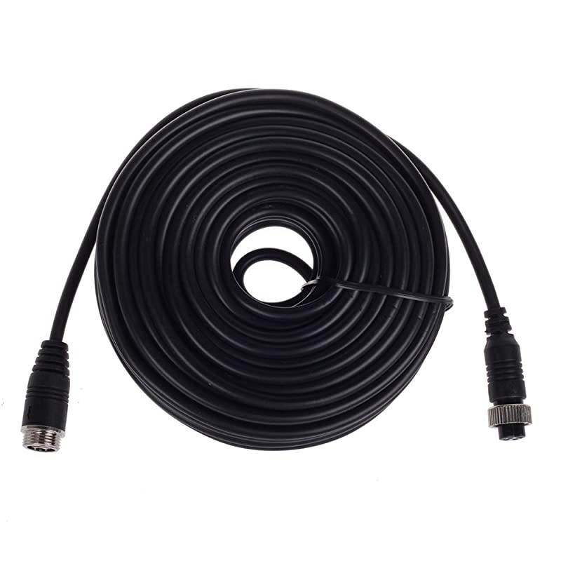 4Pin Connector Plug Video and Power AV Extension Cable Cord Waterproof Shock Proof for Car Truck Bus Caravans Motorhome Horse Reverse Backup Camera Monitor Parking Kit 20 Meters 64ft by