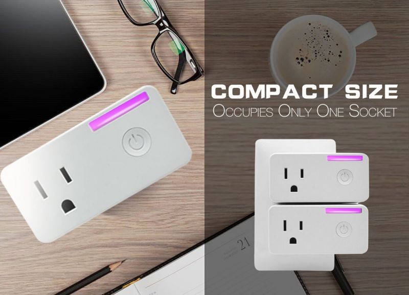 Haweel Wifi Enabled 16A 2.4GHz Smart Outlet - Alexa/Google Voice Control - 3 Pack