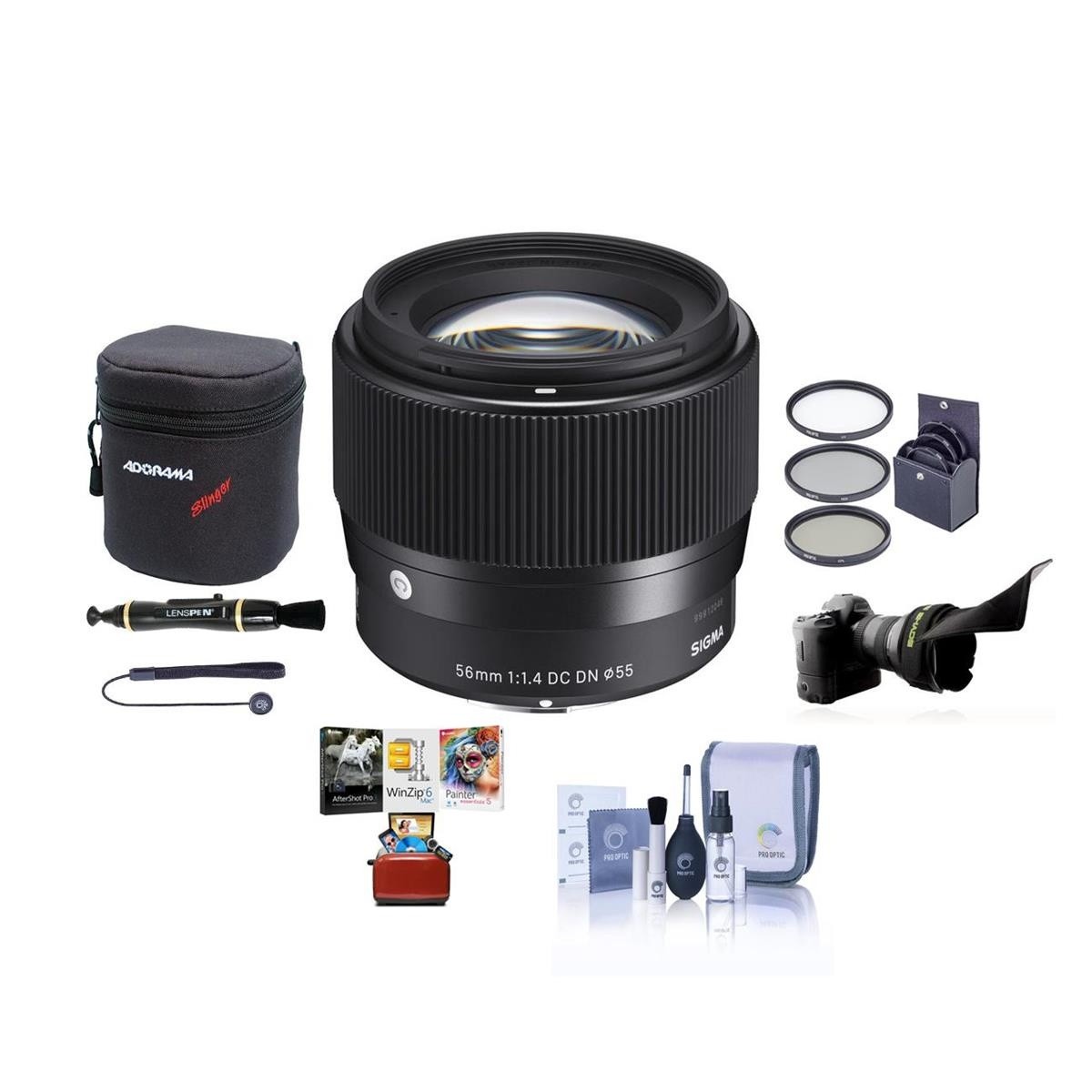 Sigma 56mm f/1.4 DC DN Contmporary Lens for Micro Four Thirds W/FREE Mac ACC Kit