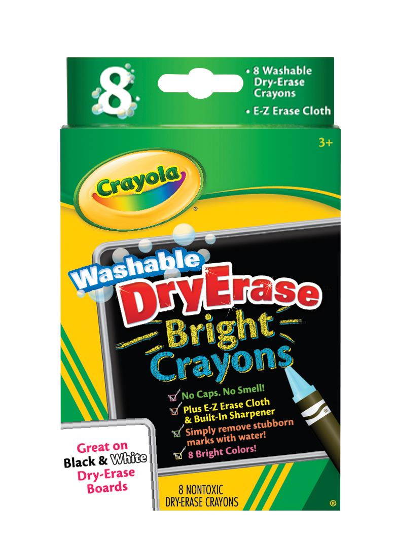 Crayola Washable Dry-Erase Crayons-Bright 8/Pkg