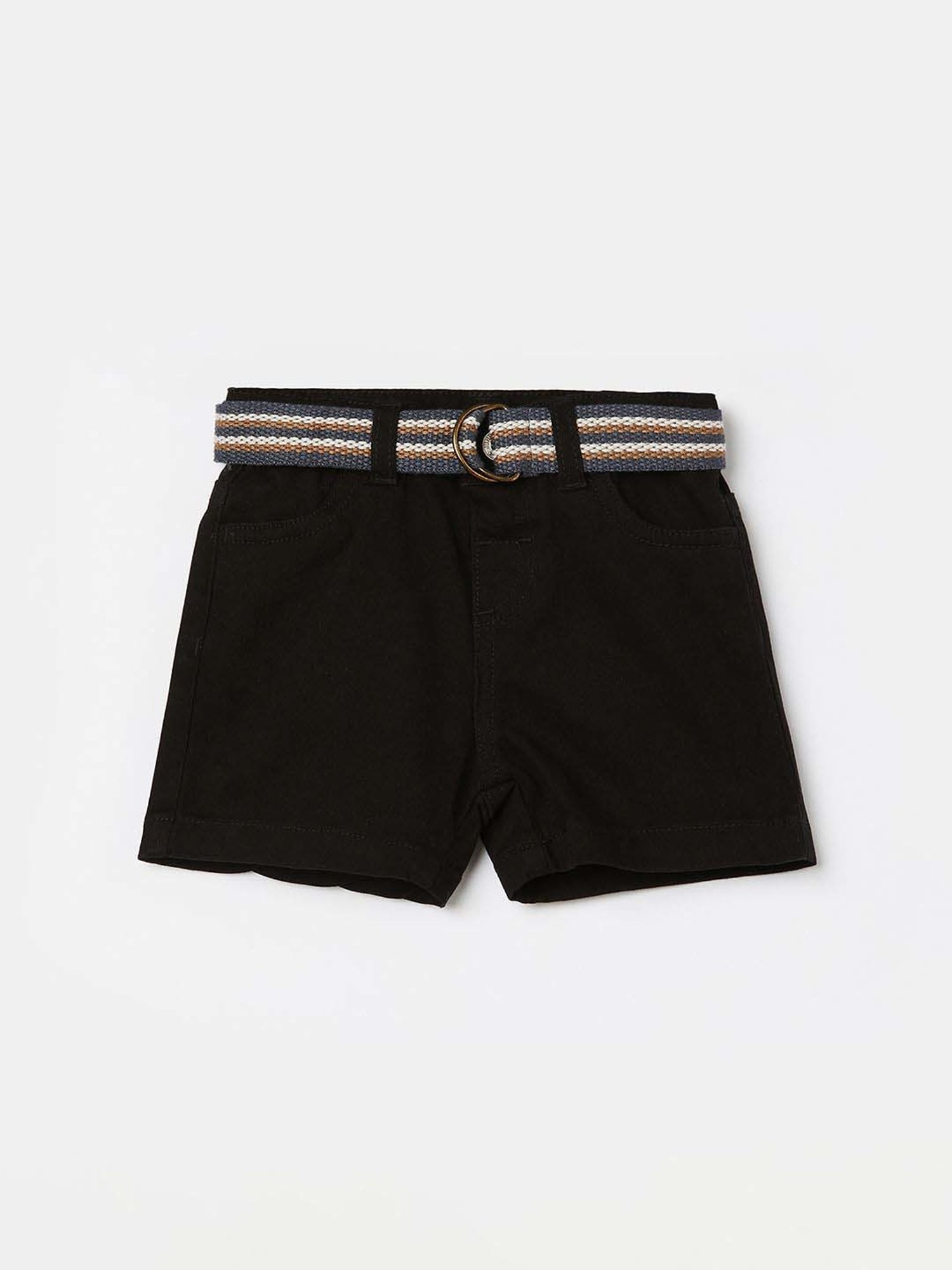 Juniors by Lifestyle Boys Black Cotton Solid Shorts