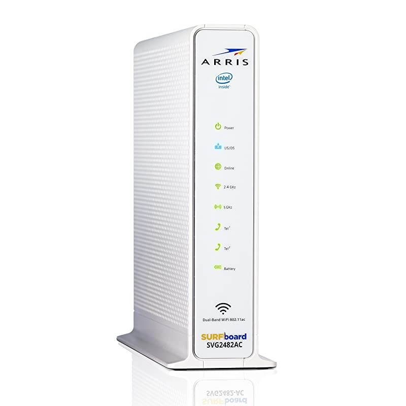 SURFboard SVG2482AC DOCSIS 3.0 24x8 Cable Modem & AC1750 Wi-Fi Router, Certified for Xfinity Internet & Voice. Approved for Xfinity plans up to 500 Mbps