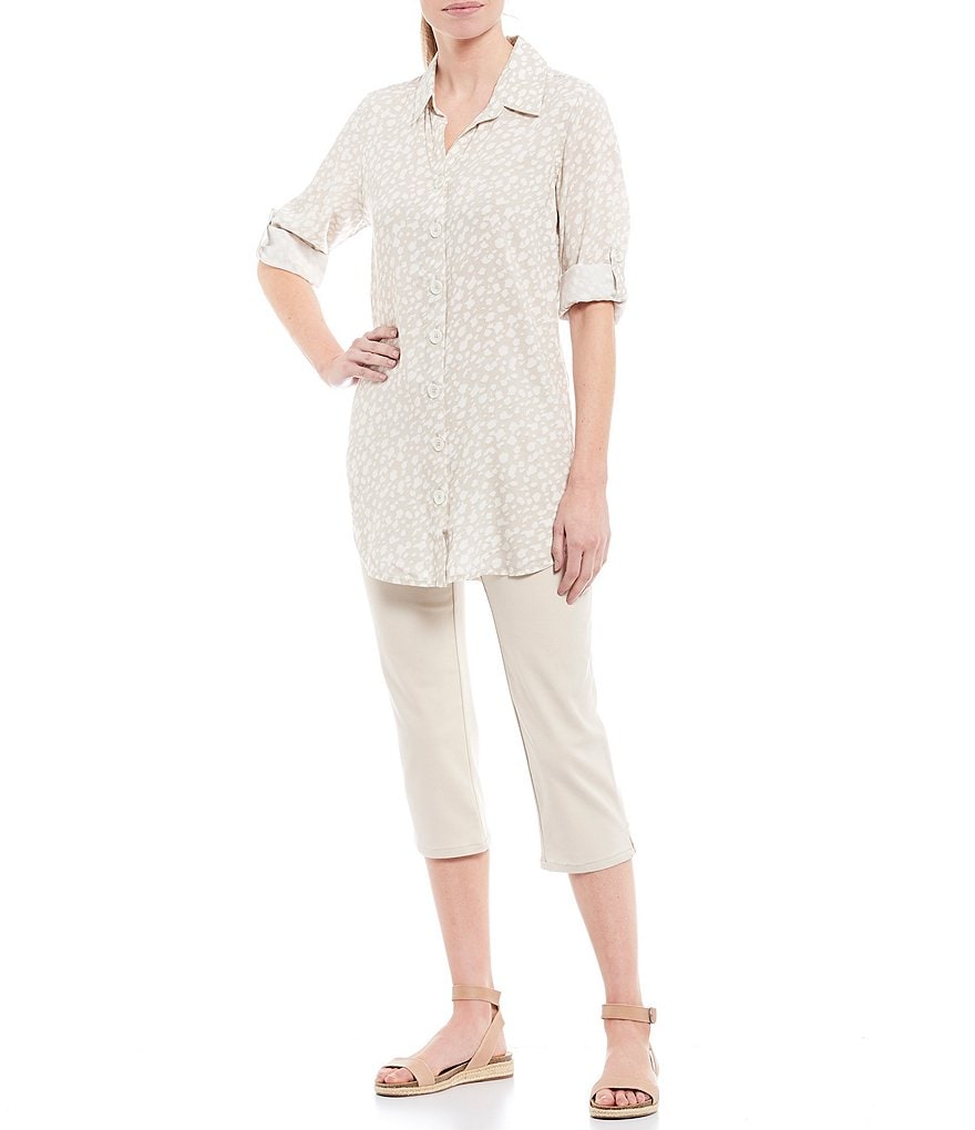 Ruby Rd. Petite Size Double Face Stretch Embellished Hem Capri Pants