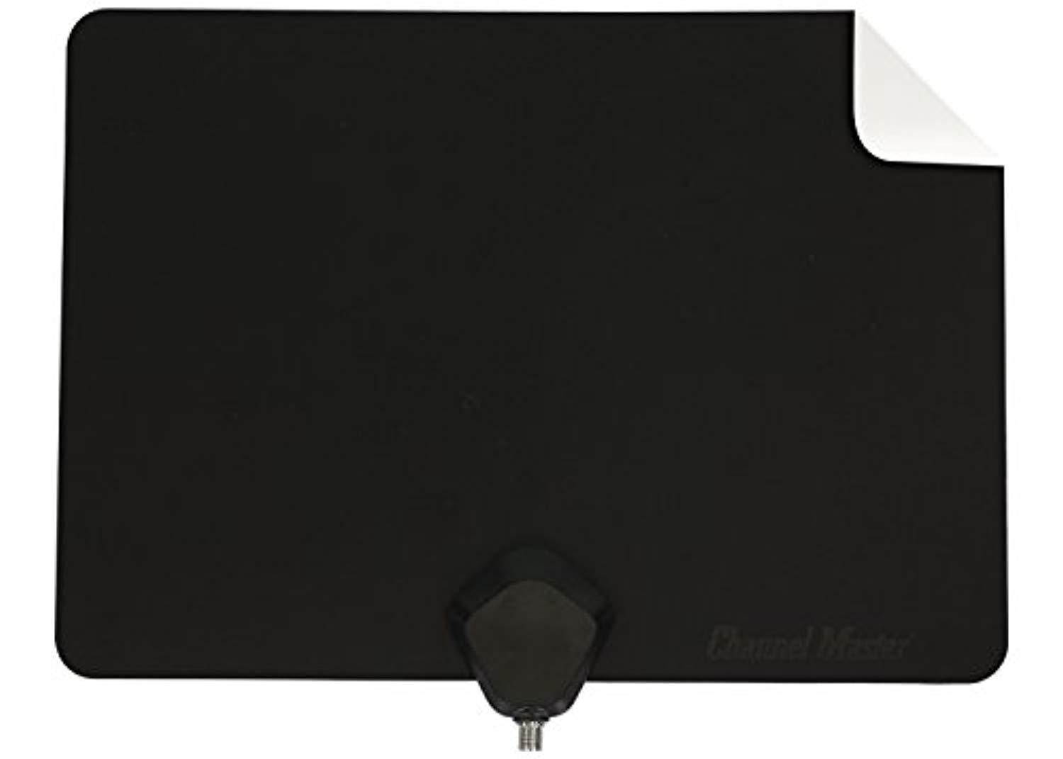 channel master flatenna duo ultrathin indoor tv antenna 35 mile range  dual sided black or white  cm4001hdbw