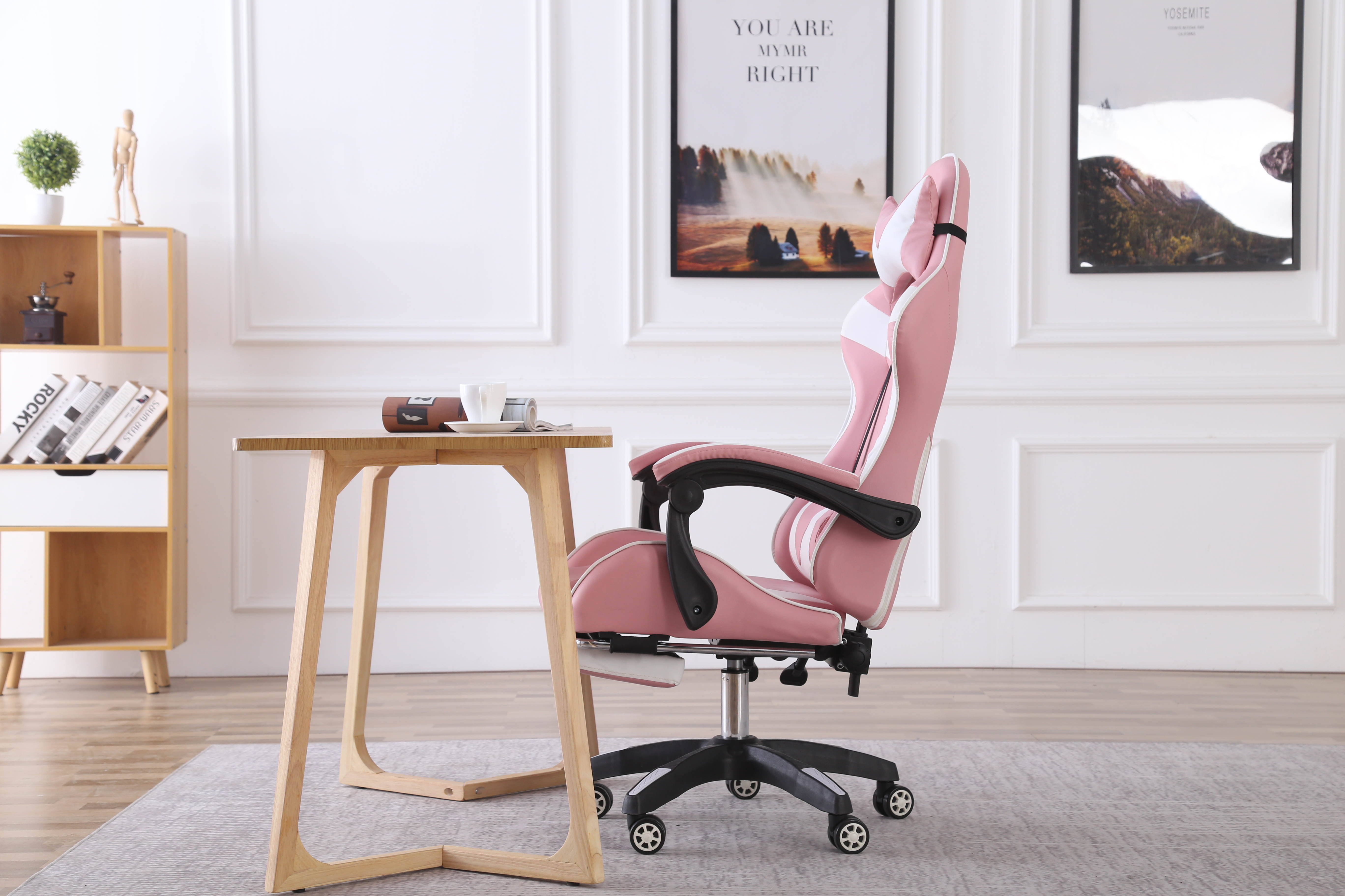 Gaming Chair, Office Computer Game Chair, Height Adjustment Recliner Swivel Rocker with Headrest and Lumbar Pillow E-Sports Chair