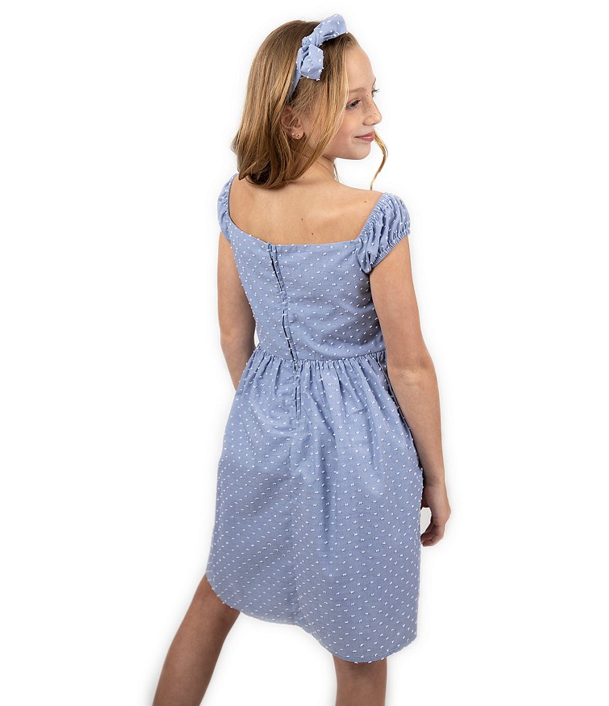 Honey And Rosie Big Girls 7-16 Chambray Smocked A-Line Dress