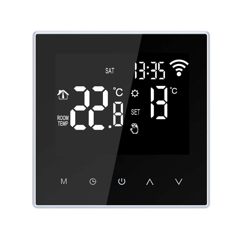 Wi-Fi Smart Thermostat Digital Temperature Controller APP Control Weekly Circulation Programmable Electric Underfloor Heating with Large LCD Screen for Home School Office Hotel 16A